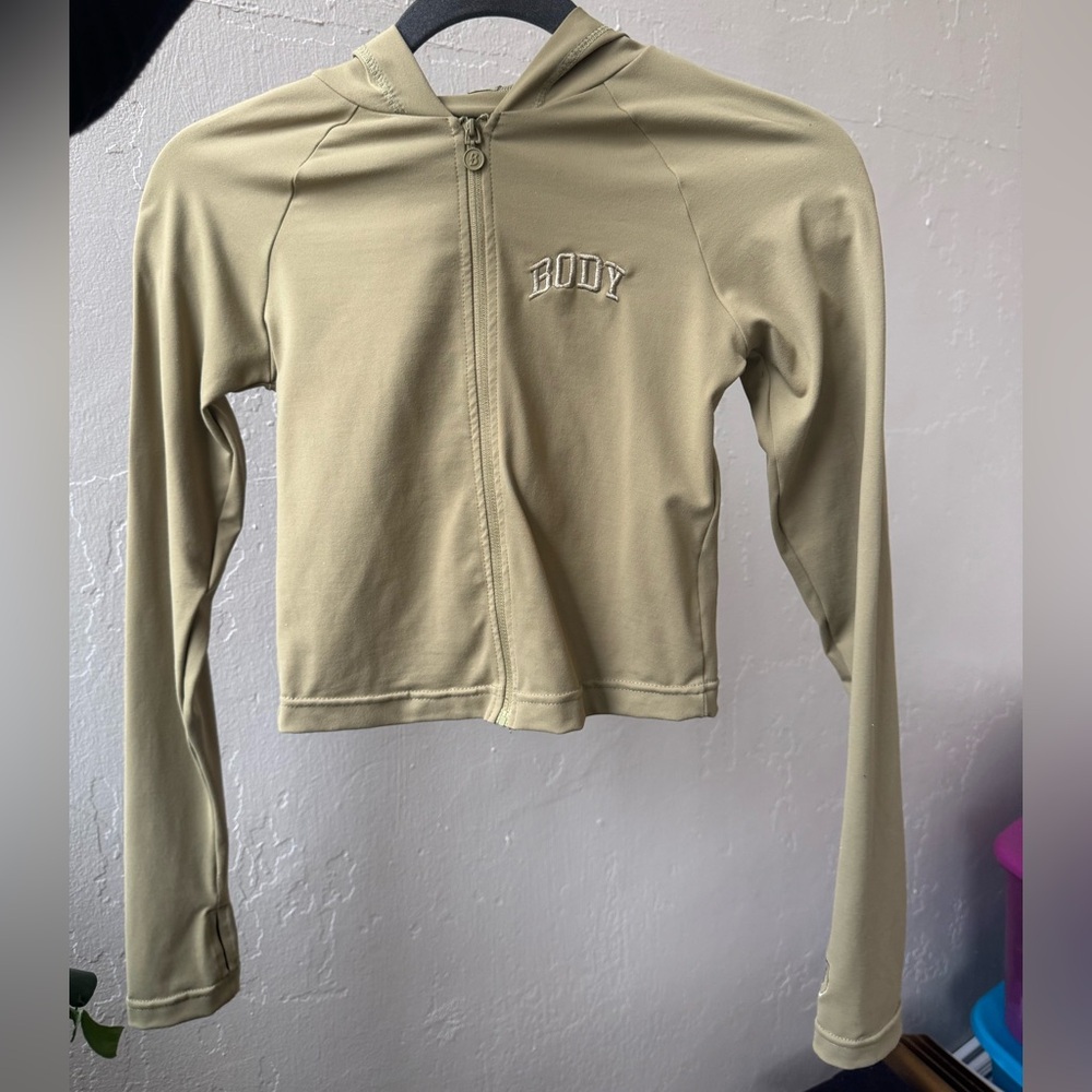 Body by Raven Tracy olive green zip up hoodie